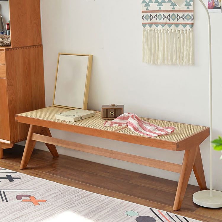 17.7 Inch Wide Bench Wicker Tropical Seating Bench with Legs Clearhalo 'Benches' 'Chairs & Seating' 'furn' 'furn_benches' 'Furniture' 'Living Room Furniture' 1200x1200_e3b839a4-1879-4ea0-8684-29edbe32195d