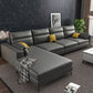 Scandinavian Faux Leather Sectional for Four People 60.63" Wide