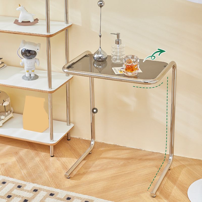 Tavolo laterale in metallo modernistico C vetro Topta laterale superiore per soggiorno
