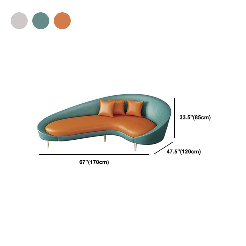 Modern Sloped Arm Curved Sofa Faux Leather Moon Shape Sofa for Living Room Clearhalo 'furn' 'furn_sofas' 'Furniture' 'Living Room Furniture' 'Sofa' 'sofas' 1200x1200_e3bd972d-d540-4e08-b212-2701b81a28c6