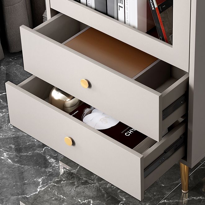 Glam Style Bookshelf Standard Closed Back Shelf Bookcase With Cabinet Clearhalo 'Bookcases' 'furn' 'furn_bookcases' 'Furniture' 'furniture_bookcases' 'kitchen' 'kitchen_bookcases' 'Living Room Furniture' 'Office Furniture' 1200x1200_e3bed886-c542-4d7e-ac48-5a6078e788c7