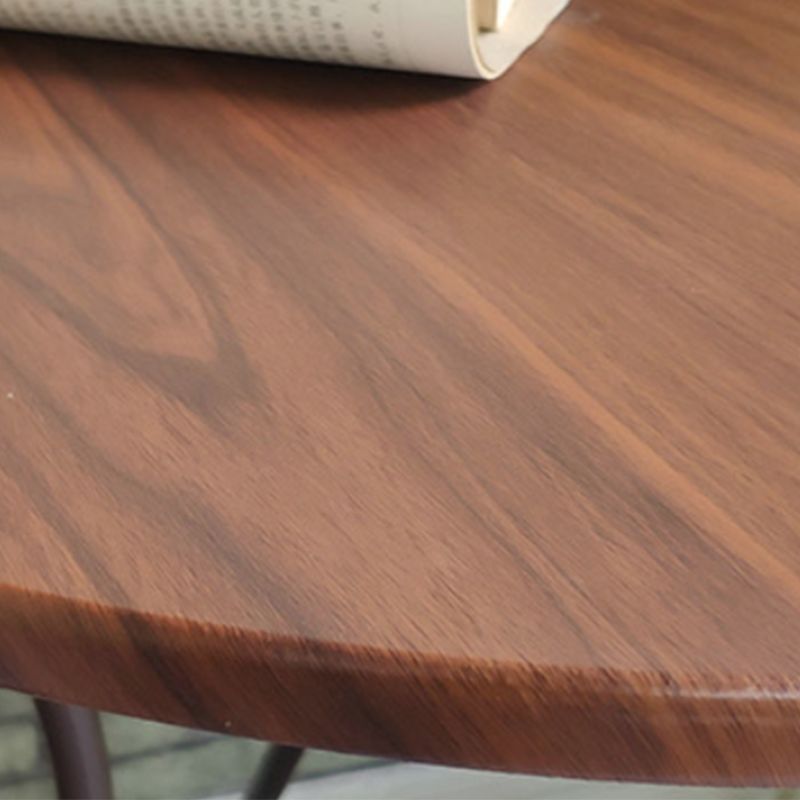 Contemporary Solid Wood End Table Metal Frame Gross Legs Sofa Side Accent Table Clearhalo 'Coffee & Accent Tables' 'End & Side Tables' 'end_side_tables' 'furn' 'furn_end_side_tables' 'Furniture' 'Living Room Furniture' 1200x1200_e3c02f86-c0f3-4f86-80d9-b1b6d48a4959