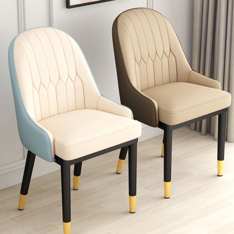Glam Metal Dining Room Chairs Upholstered Fabric Faux Leather Armchairs Clearhalo ' kitchen&dining_furn' 'Dining Chairs' 'Dining Tables & Seating' 'dining_chair' 'furn' 'furn_dining_chair' 'Furniture' 'furniture_dining_chair' 'Kitchen & Dining Furniture' 'kitchen' 1200x1200_e3c081a0-6fd1-4e14-a06c-e427ed92017a