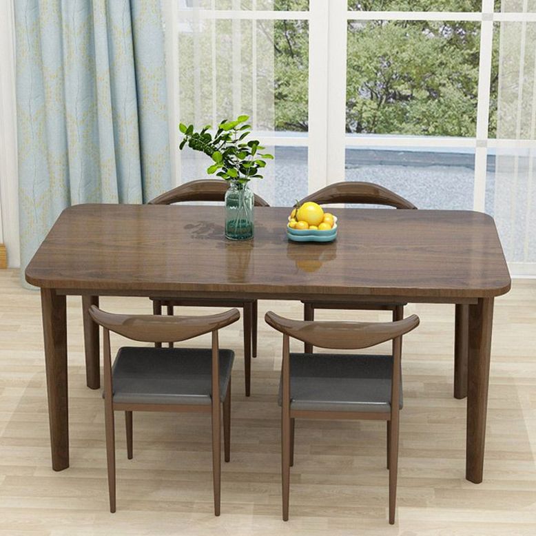 Contemporary Style Solid Wood Rectangle Dining Table 4 Legs Table for Home Clearhalo ' dining_table' 'Dining Tables & Seating' 'Dining Tables' 'Furniture' 'furniture_dining_table' 'Kitchen & Dining Furniture' 'kitchen&dining_furn' 'kitchen' 'kitchen_dining_table' 1200x1200_e3c170c0-e933-4e97-aa69-5c3229a9856e