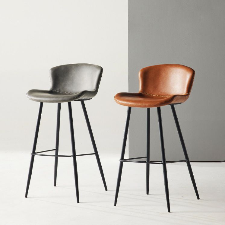 Metal Industrial Kitchen Dining Room Armless Stool Low Back Bar Stool Clearhalo 'Bar Furniture' 'Bar Stools' 'bar_stools' 'Furniture' 'furniture_bar_stools' 'Kitchen & Dining Furniture' 1200x1200_e3c181cf-64b5-4ab8-85c3-05c461fc9688