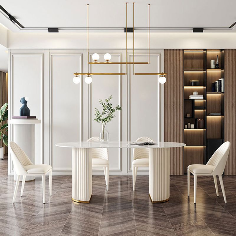 Juego de comedor Glam Oval Stone 1/4/5/7 piezas, muebles de comedor para el hogar