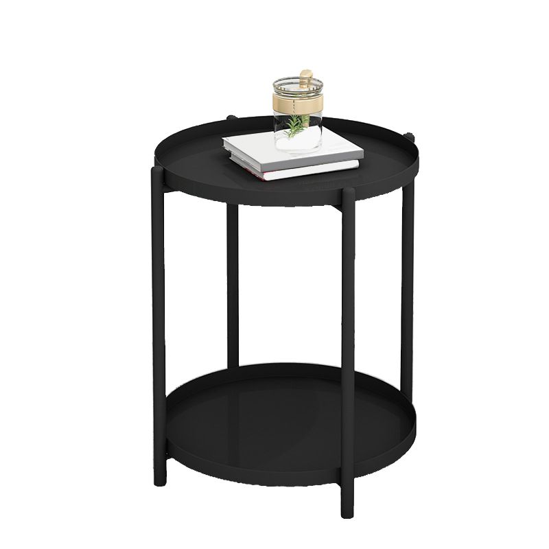 Round Metal Table Plate 4 Legs Base Tray Table Top Side Table