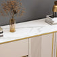 Armadietto di sideboard in pietra e legno con cassetti a buffet glam