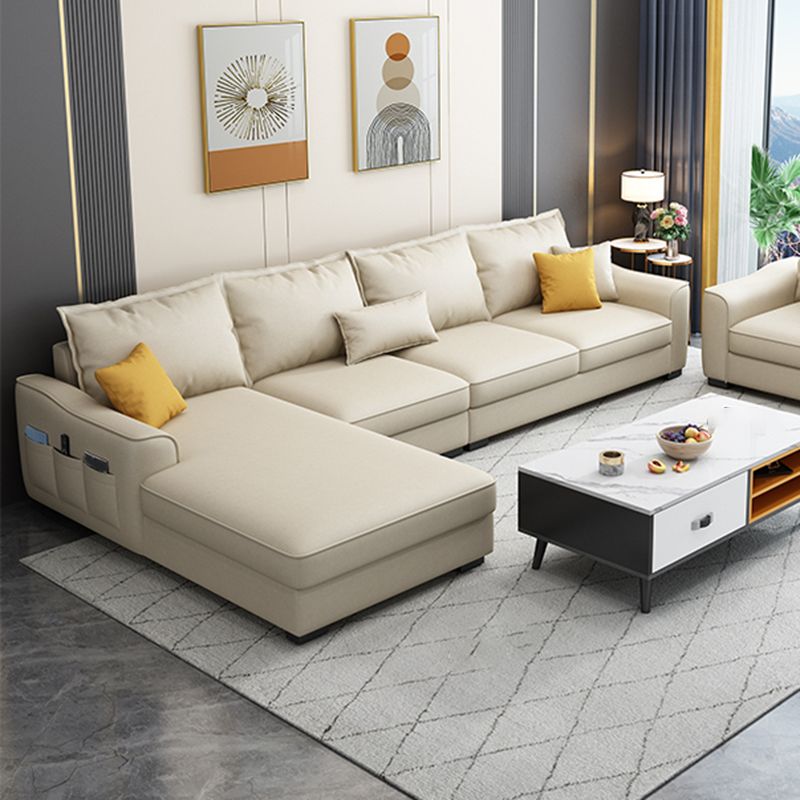 35.4 "H Faux Leder ausgestattetem Armsofa & Chaise für Wohnzimmer