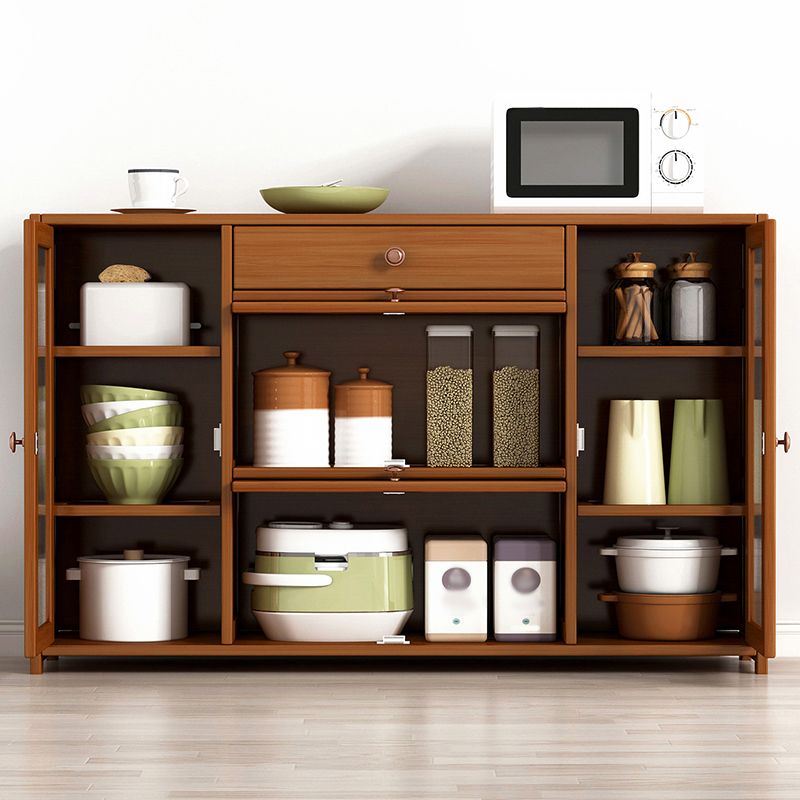 Brown Buffet Server Bamboo Dining Server con cassetto per la cucina