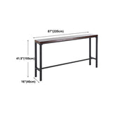 Contemporary Rectangle Bar Dining Table Wood Bar Height Table with Iron Base in Black Clearhalo 'Bar Furniture' 'Bar Tables' 'bar_tables' 'furn' 'furn_bar_tables' 'Furniture' 'furniture_bar_tables' 'Kitchen & Dining Furniture' 'kitchen&dining_furn' 'kitchen' 1200x1200_e3c89e28-a090-476b-954d-ce5529188956