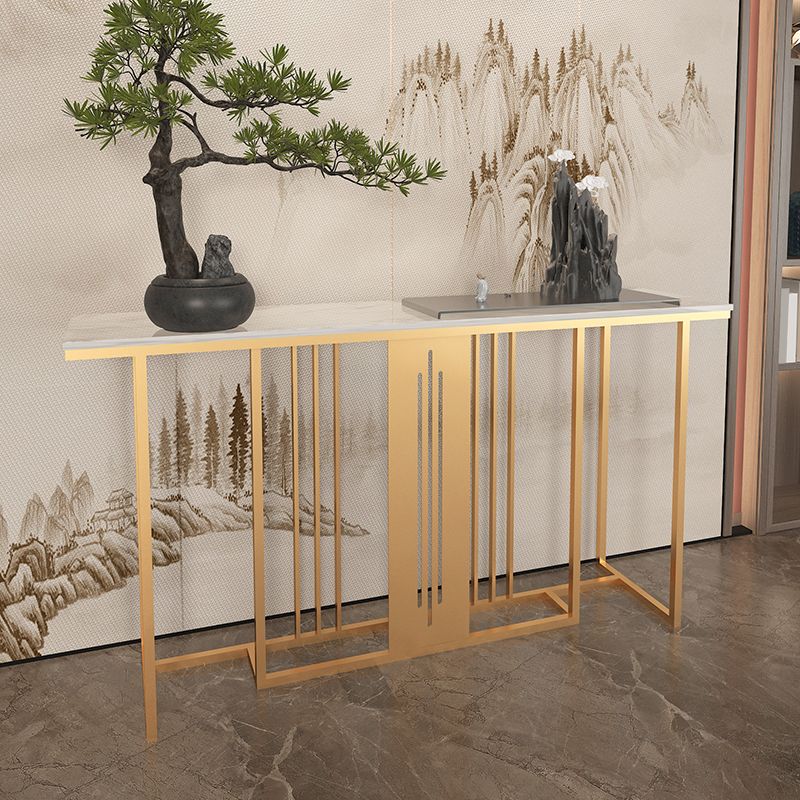 Tavolo da console glam largo 12 pollici Tavolo di accento in marmo rettangolare