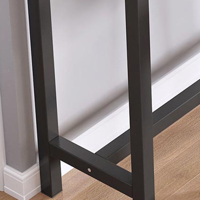 Matte Finish Faux Wood Bar Table Modern Pub Table with Metal Frame Clearhalo 'Bar Furniture' 'Bar Tables' 'bar_tables' 'furn' 'furn_bar_tables' 'Furniture' 'Kitchen & Dining Furniture' 1200x1200_e3cb5fec-ef6f-43d5-88e5-e81998668ee5