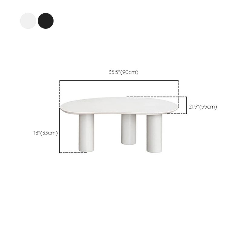 Mesa de centro escandinava de madera y metal Mesa de cóctel con tapa irregular y 3 patas