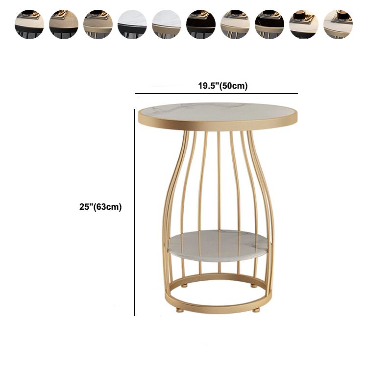 Modern Round Side End Table Frame End Table with Storage and Shelf Clearhalo 'Coffee & Accent Tables' 'End & Side Tables' 'end_side_tables' 'furn' 'furn_end_side_tables' 'Furniture' 'Living Room Furniture' 1200x1200_e3cd9bef-4a46-4dff-b3a3-d08f72c56d35