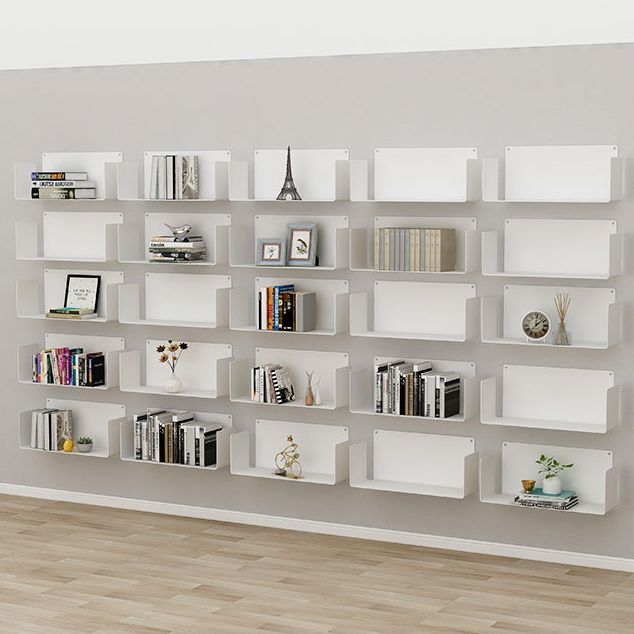 Closed Back Bookcase Metal Horizontal Bookshelf for Study Room