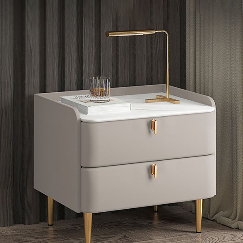 Moderno comodino in legno 18,5 "alto 2 - comodino del cassetto in grigio / blu / bianco