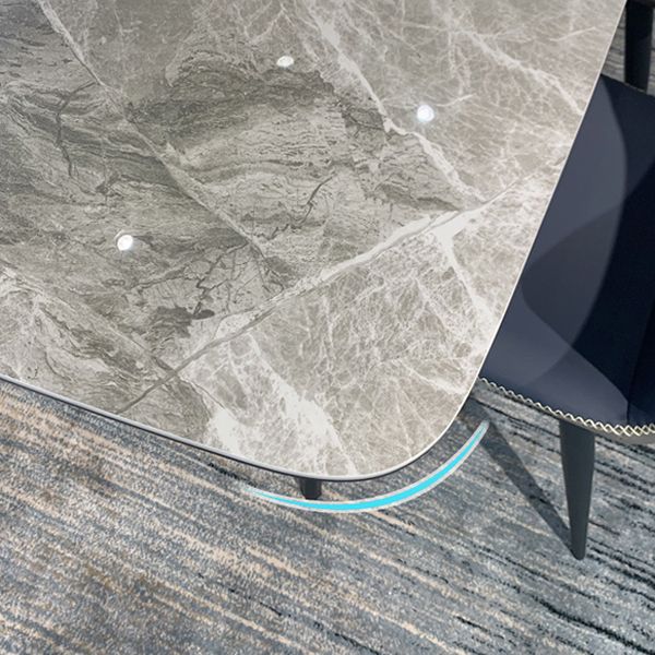 Modern Rectangle Stone Table 4 Legs Standard Height Kitchen Dining Table without Chair