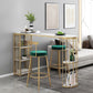 Modern Bistro Bar Table Sintered Stone Rectangle Bar Table with Shelves