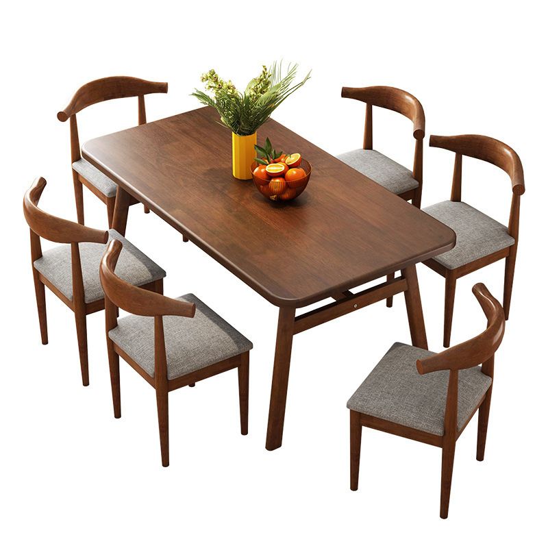 Solid Wood Top Dining Table Traditional Luxury Rectangle Table with 4 Legs Clearhalo 'Dining Tables & Seating' 'Dining Tables' 'dining_table' 'furn' 'furn_dining_table' 'Furniture' 'Kitchen & Dining Furniture' 1200x1200_e3d114f1-8276-4077-aa01-6e07079a7e9f