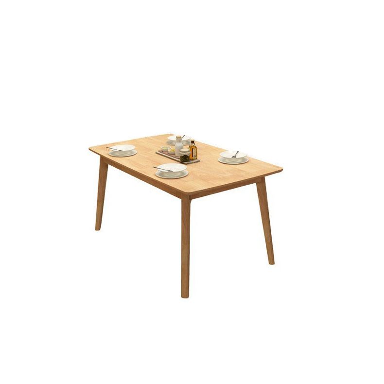 Modern Rubber Wood Dining Table 4 Legs Table for Dining Room