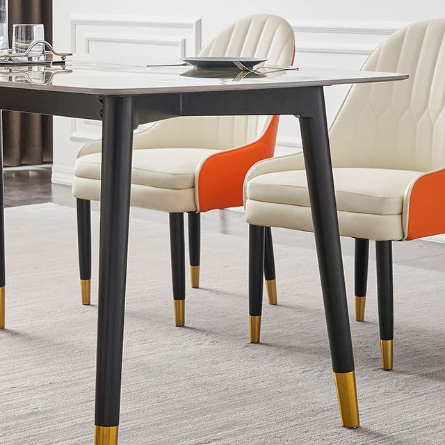 Simplicity Style Home Sintered Stone Dining Table Rectangular Shape Table with 4 Legs Base Clearhalo ' dining_table' 'Dining Tables & Seating' 'Dining Tables' 'furn' 'furn_dining_table' 'Furniture' 'furniture_dining_table' 'Kitchen & Dining Furniture' 'kitchen&dining_furn' 'kitchen' 'kitchen_dining_table' 1200x1200_e3d268db-f978-4950-a7ac-4ebd65908c6e