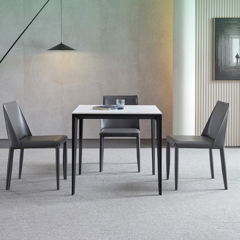 Industrial Style 4 Legs Furniture Stone Square Dining Table for Dining Room Clearhalo 'Dining Tables & Seating' 'Dining Tables' 'dining_table' 'furn' 'furn_dining_table' 'Furniture' 'furniture_dining_table' 'Kitchen & Dining Furniture' 'kitchen' 'kitchen_dining_table' 1200x1200_e3d3d6a5-d2db-4e0b-b83e-ec1d3aba7430