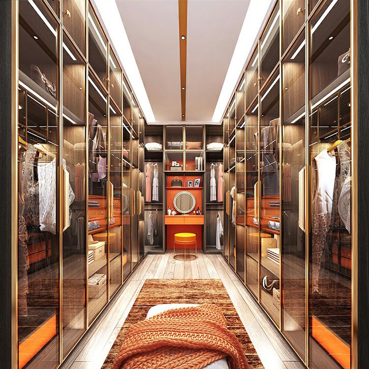 Modern Black Wardrobe for Home Mirrored Finish Cabinet with Glass Doors Clearhalo 'Armoires & Wardrobes' 'armoires_wardrobes' 'Bedroom Furniture' 'furn' 'furn_armoires_wardrobes' 'Furniture' 1200x1200_e3d4541b-fe55-46c5-b639-dc986070e606