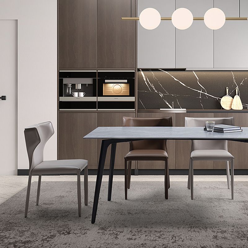 Modern Style Wingback Dining Chairs Faux Leather Home Side Chair Clearhalo 'Dining Chairs' 'Dining Tables & Seating' 'dining_chair' 'furn' 'furn_dining_chair' 'Furniture' 'Kitchen & Dining Furniture' 1200x1200_e3d5df4f-81e3-44b3-a786-18dd39a701b4