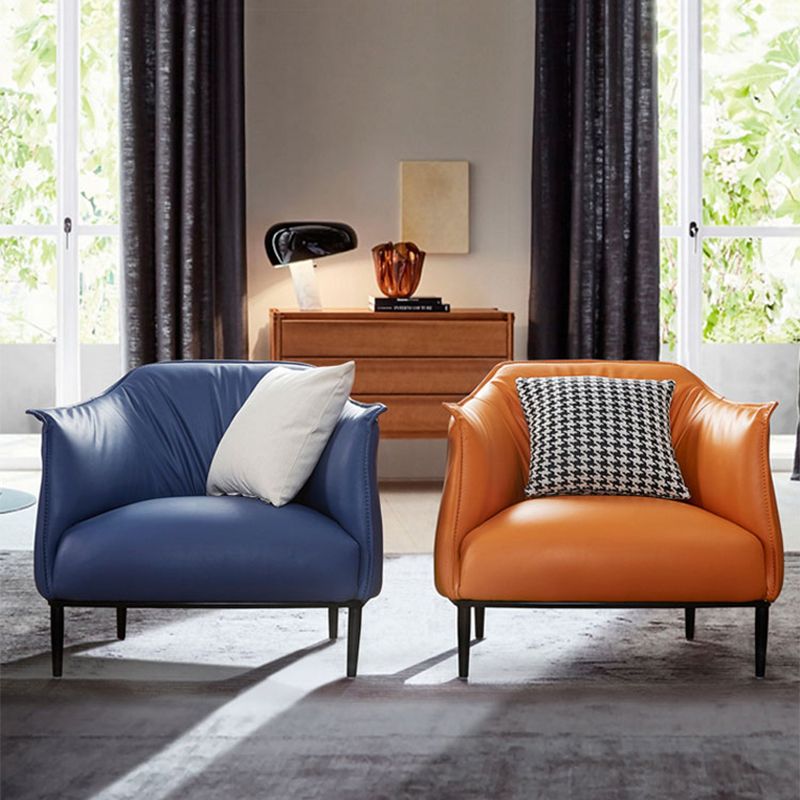 Genuine Leather Chair Arms Included 34.2"L x 33.4" W x 29.5" H Chair for Bedroom Clearhalo 'Accent Chairs' 'accent_chairs' 'Chairs & Seating' 'furn' 'furn_accent_chairs' 'Furniture' 'furniture_accent_chairs' 'Living Room Furniture' 1200x1200_e3d6b790-a072-4b62-a55f-44a1f7239247