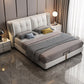 Contemporary Tufted Standard Bed with Wingback Headboard and Legs