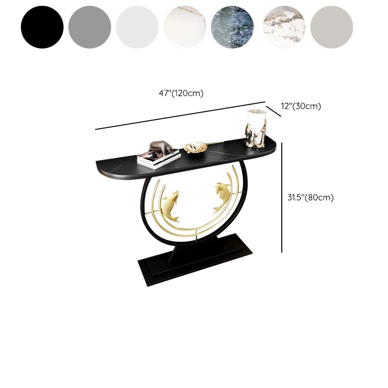 Tavolo console contemporanea a forma di luna tavolo console in pietra per sala