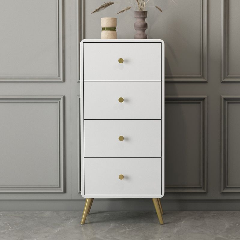 Contemporary Wooden Chest in White, Rectangle Accent Chest with Drawers