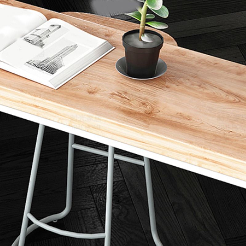 Contemporary Rectangle Bistro Bar Desk Solid Wood Trestle Base Bar Dining Table Clearhalo 'Bar Furniture' 'Bar Tables' 'bar_tables' 'furn' 'furn_bar_tables' 'Furniture' 'Kitchen & Dining Furniture' 1200x1200_e3dcaba4-fc2f-43f3-85e5-25a33576e6d6