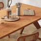 Modern Solid Wood Dining Table Double Pedestal Dining Table for Home Use