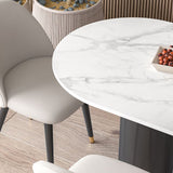 Metal Contemporary Free Form Dining Table Sintered Stone Table with Black Legs Clearhalo ' dining_table' 'Dining Tables & Seating' 'Dining Tables' 'furn' 'furn_dining_table' 'Furniture' 'furniture_dining_table' 'Kitchen & Dining Furniture' 'kitchen&dining_furn' 'kitchen' 'kitchen_dining_table' 1200x1200_e3dde2ff-ad75-4449-8ff9-ac6af2962624