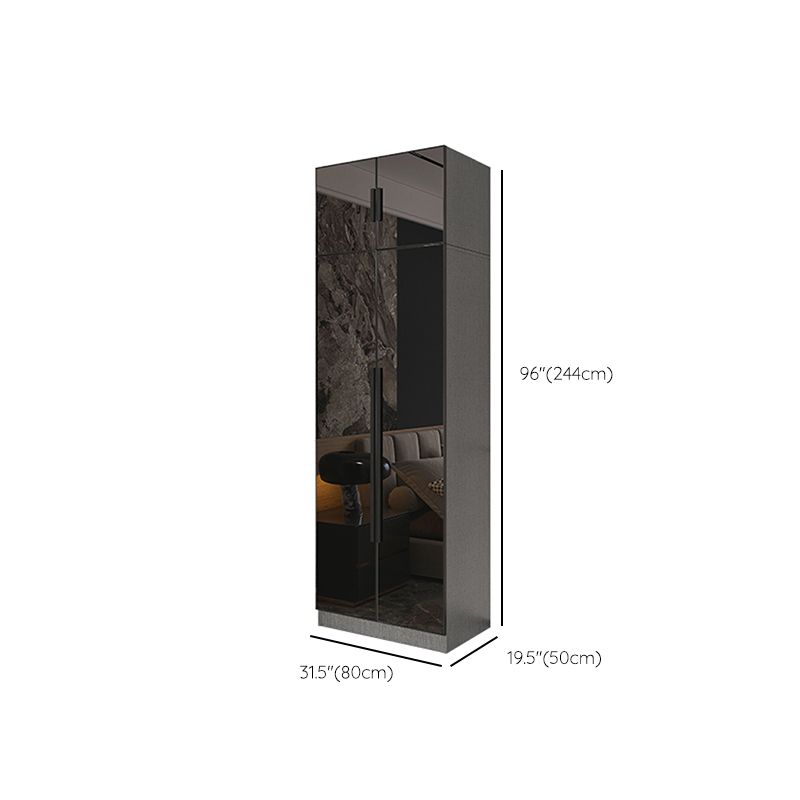 Armario de cristal de color negro con puerta de cierre suave para el hogar