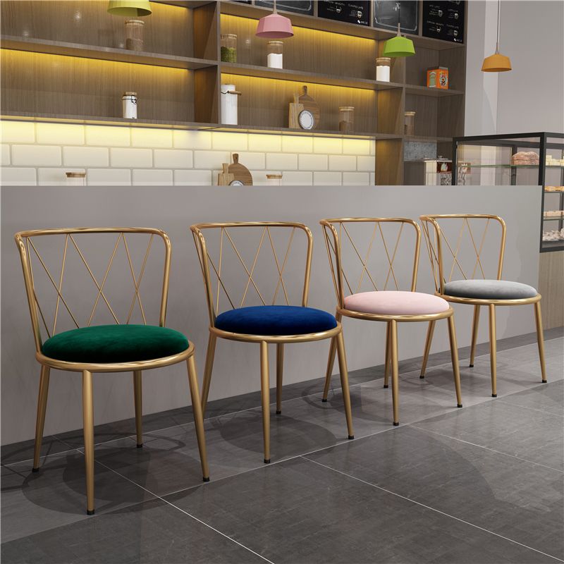 Glam Velvet Dining Room Chair Armless Metal Dining Room Chairs for Home Use Clearhalo ' kitchen&dining_furn' 'Dining Chairs' 'Dining Tables & Seating' 'dining_chair' 'furn' 'furn_dining_chair' 'Furniture' 'furniture_dining_chair' 'Kitchen & Dining Furniture' 'kitchen' 1200x1200_e3deefe2-6f5c-4579-8c29-0eff80a7701c