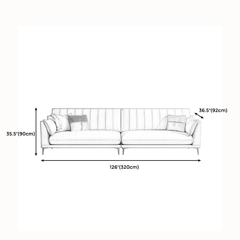 Modern Style Solid Wood Material Base Cloth Art & Leather Rice White Rectangular Sofa Clearhalo 'furn' 'furn_sofas' 'Furniture' 'furniture_sofas' 'kitchen' 'kitchen_sofas' 'Living Room Furniture' 'Sofa' 'sofas' 1200x1200_e3df15dd-fd16-472d-9a0c-06cb273bcb65
