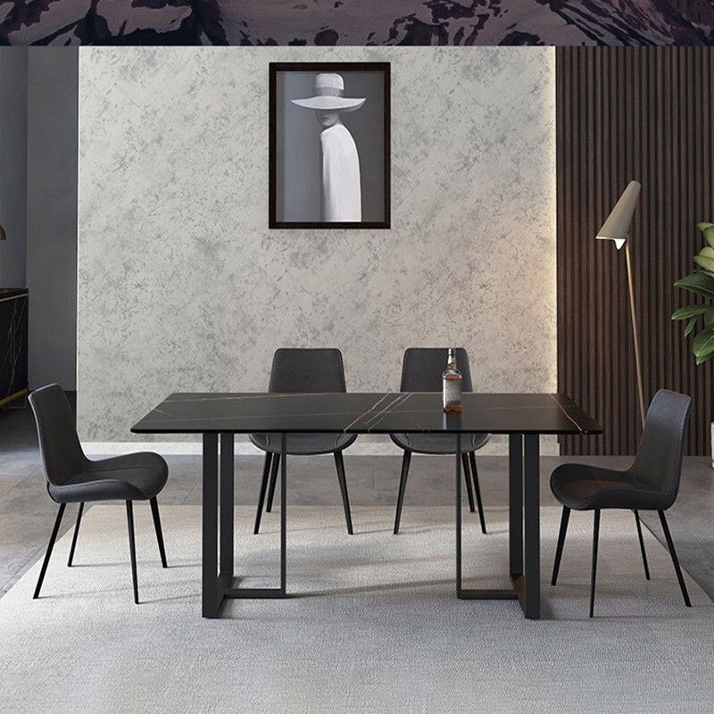 Modern Sintered Stone Dining Table Set Rectangle 1/2/5/7 Pieces Dining Set for Home Use Clearhalo 'Dining Room Sets' 'Dining Tables & Seating' 'dining_room_set' 'furn' 'furn_dining_room_set' 'Furniture' 'furniture_dining_room_set' 'Kitchen & Dining Furniture' 1200x1200_e3df2421-4791-4caa-8ce7-05051c5fcb70