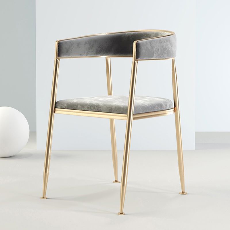 Metal Open Back Dining Side Chair Glam Style Dining Arm Chair for Home Clearhalo ' kitchen&dining_furn' 'Dining Chairs' 'Dining Tables & Seating' 'dining_chair' 'furn' 'furn_dining_chair' 'Furniture' 'furniture_dining_chair' 'Kitchen & Dining Furniture' 'kitchen' 1200x1200_e3df4f24-90e5-4f41-b8ea-7960a2e7f79a