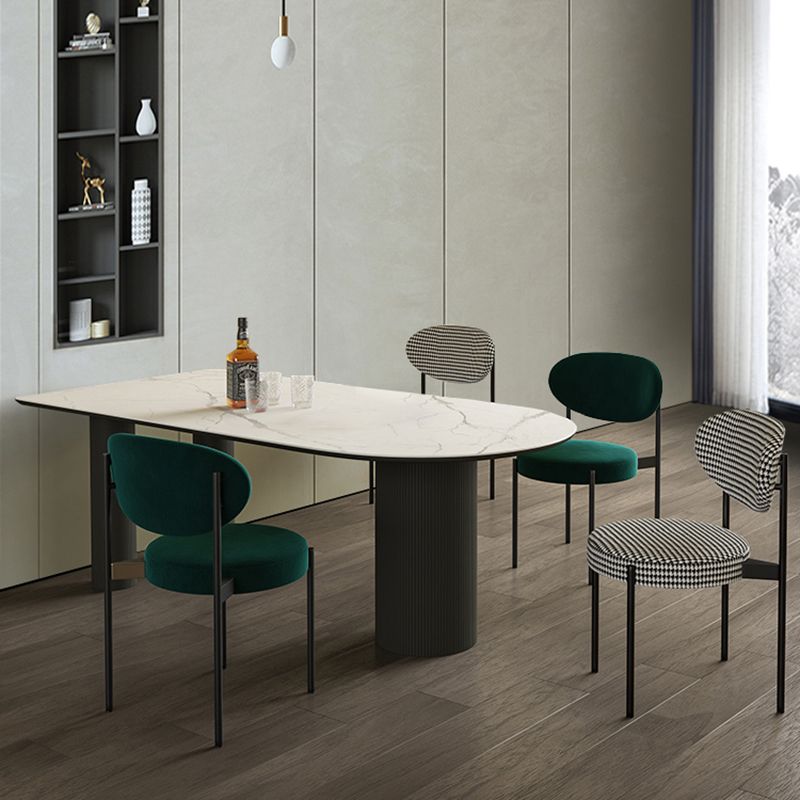 Simplicity Style Sintered Stone Dining Table 3 Legs Base 55" Wide Freeform Table for Home Clearhalo ' dining_table' 'Dining Tables & Seating' 'Dining Tables' 'furn' 'furn_dining_table' 'Furniture' 'furniture_dining_table' 'Kitchen & Dining Furniture' 'kitchen&dining_furn' 'kitchen' 'kitchen_dining_table' 1200x1200_e3df562d-c4df-4dbe-9562-64bcd8c0b09c