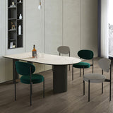 Simplicity Style Sintered Stone Dining Table 3 Legs Base 55" Wide Freeform Table for Home Clearhalo ' dining_table' 'Dining Tables & Seating' 'Dining Tables' 'furn' 'furn_dining_table' 'Furniture' 'furniture_dining_table' 'Kitchen & Dining Furniture' 'kitchen&dining_furn' 'kitchen' 'kitchen_dining_table' 1200x1200_e3df562d-c4df-4dbe-9562-64bcd8c0b09c