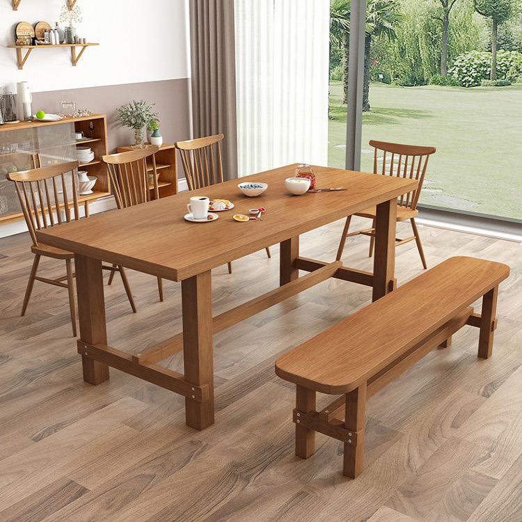 Dining Room Dinner Kitchen Table Natural Base Solid Wood Dining Table
