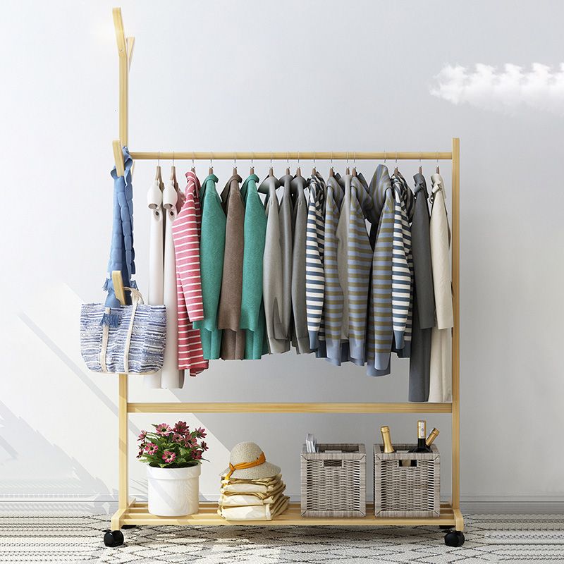 Modern At Rack Prachtige vaste houten kledinghanger met Castors