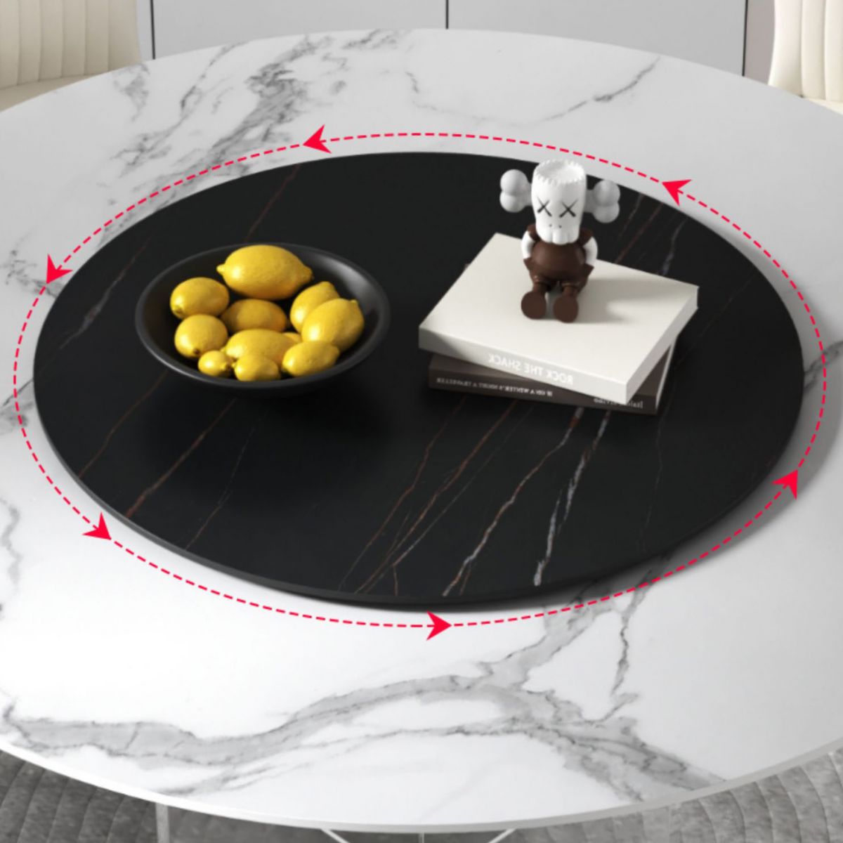 Contemporary Stone Dinner Table Round Dining Table for Dining Room Clearhalo 'Dining Tables & Seating' 'Dining Tables' 'dining_table' 'furn' 'furn_dining_table' 'Furniture' 'Kitchen & Dining Furniture' 1200x1200_e3e2abe9-6b2e-49b8-9562-898d15d06524