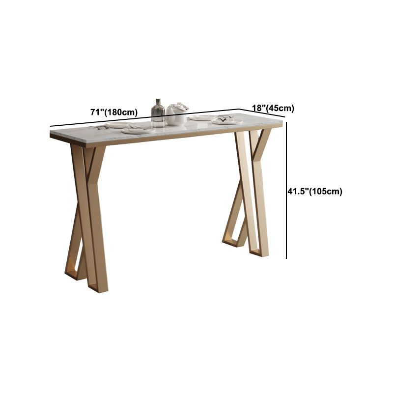 Sintered Stone Top Rectangle Bar Table Luxurious Pub Table with Double Pedestal Clearhalo 'Bar Furniture' 'Bar Tables' 'bar_tables' 'furn' 'furn_bar_tables' 'Furniture' 'Kitchen & Dining Furniture' 1200x1200_e3e2e92e-ff2a-49f2-8fe7-9da880aed367