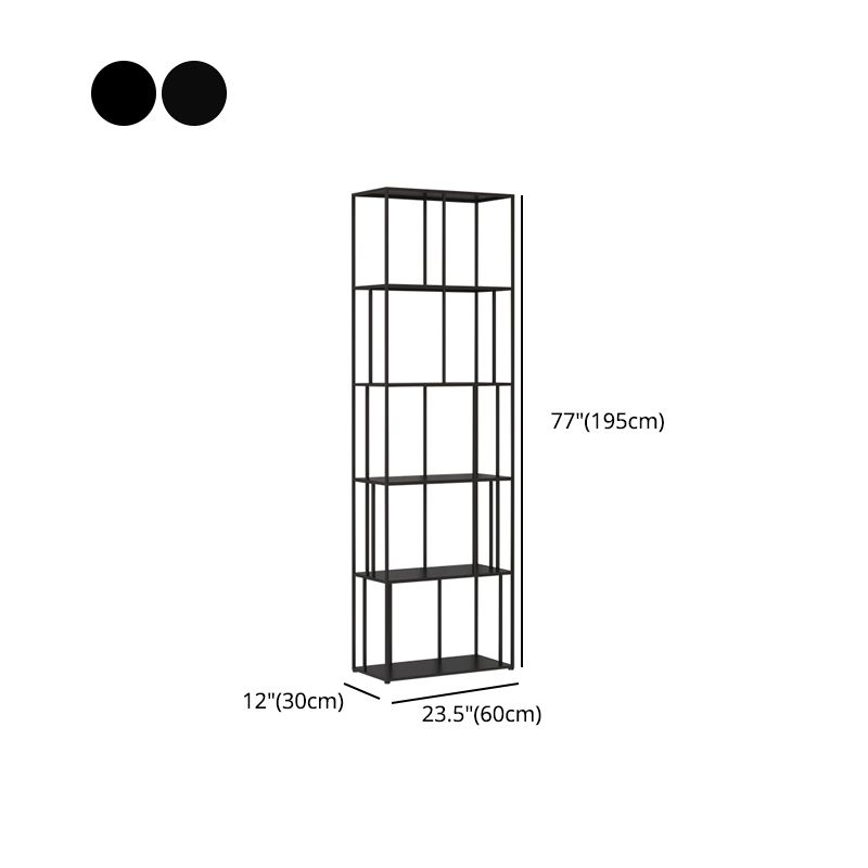 76.77"H Bookshelf Contemporary Style Open Back Black Bookcase for Home Office Clearhalo 'Bookcases' 'furn' 'furn_bookcases' 'Furniture' 'furniture_bookcases' 'Office Furniture' 1200x1200_e3e371f4-05ce-44f8-8aee-974af45ba1bb