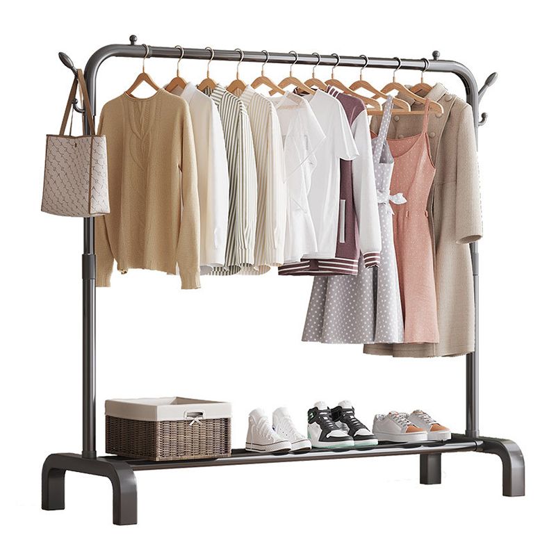 Contemporary Metal Coat Rack Storage Shelving Coat Rack with Coat Hooks Clearhalo 'Entry & Mudroom Furniture' 'furn' 'furn_hall_tree_coat_racks' 'Furniture' 'Hall Trees & Coat Racks' 'hall_tree_coat_racks' 1200x1200_e3e4d0f3-2fe3-400e-9c1d-be4e97d891b4