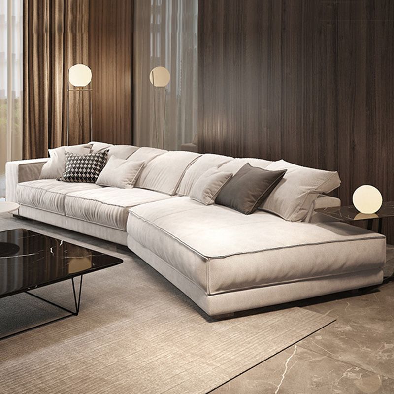 Scandinave Square Brass sectionnelle avec oreiller en arrière pour l'appartement